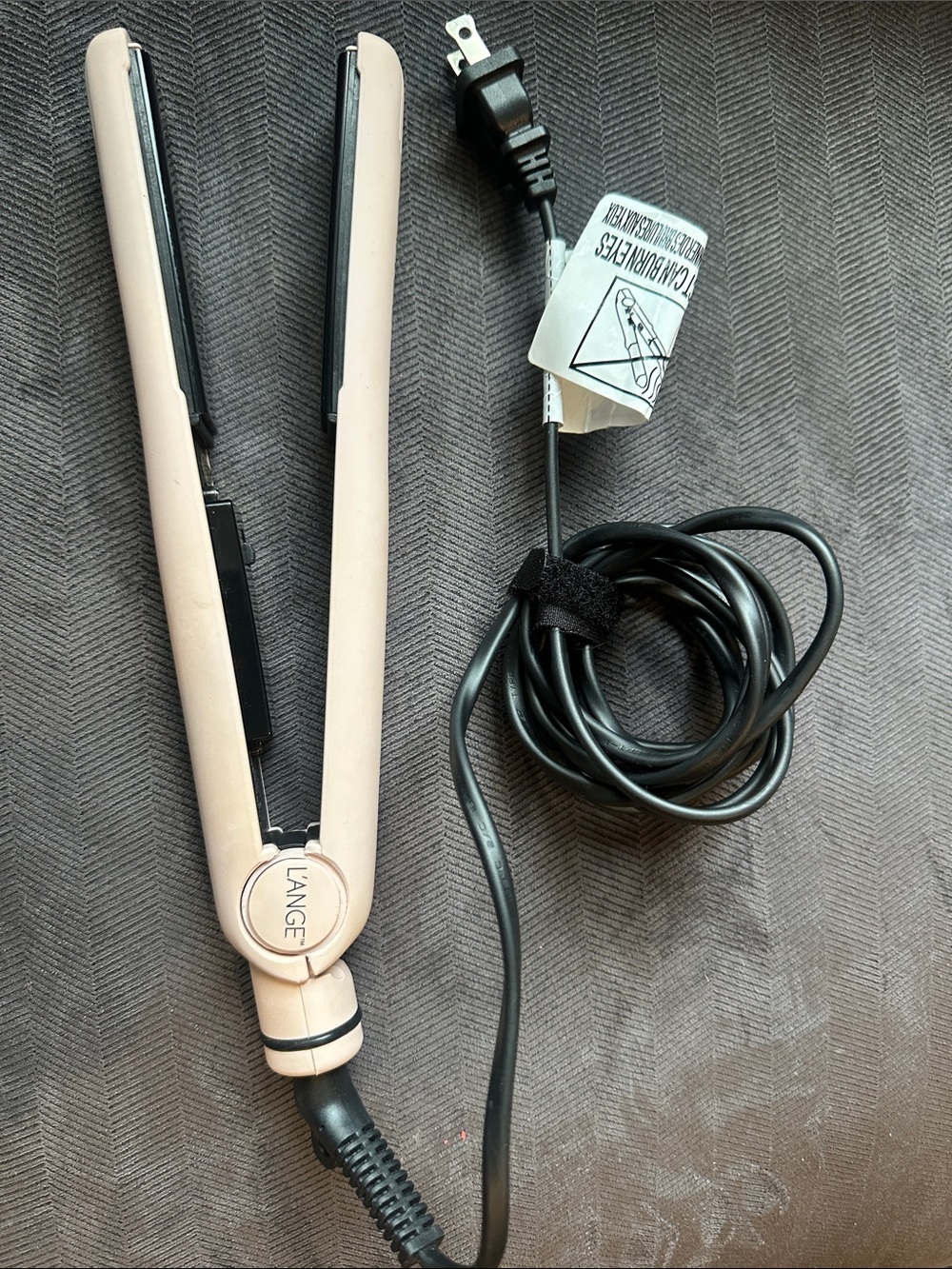L'ange Pink Mini Flat Iron with Black Cord